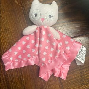 Cuddle Time Pink Owl Lovey Security Blanket.